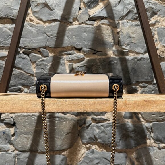 Saint Laurent Bicolour Black Beige Small Kate Chain Shoulder Bag - Picture 5 of 16